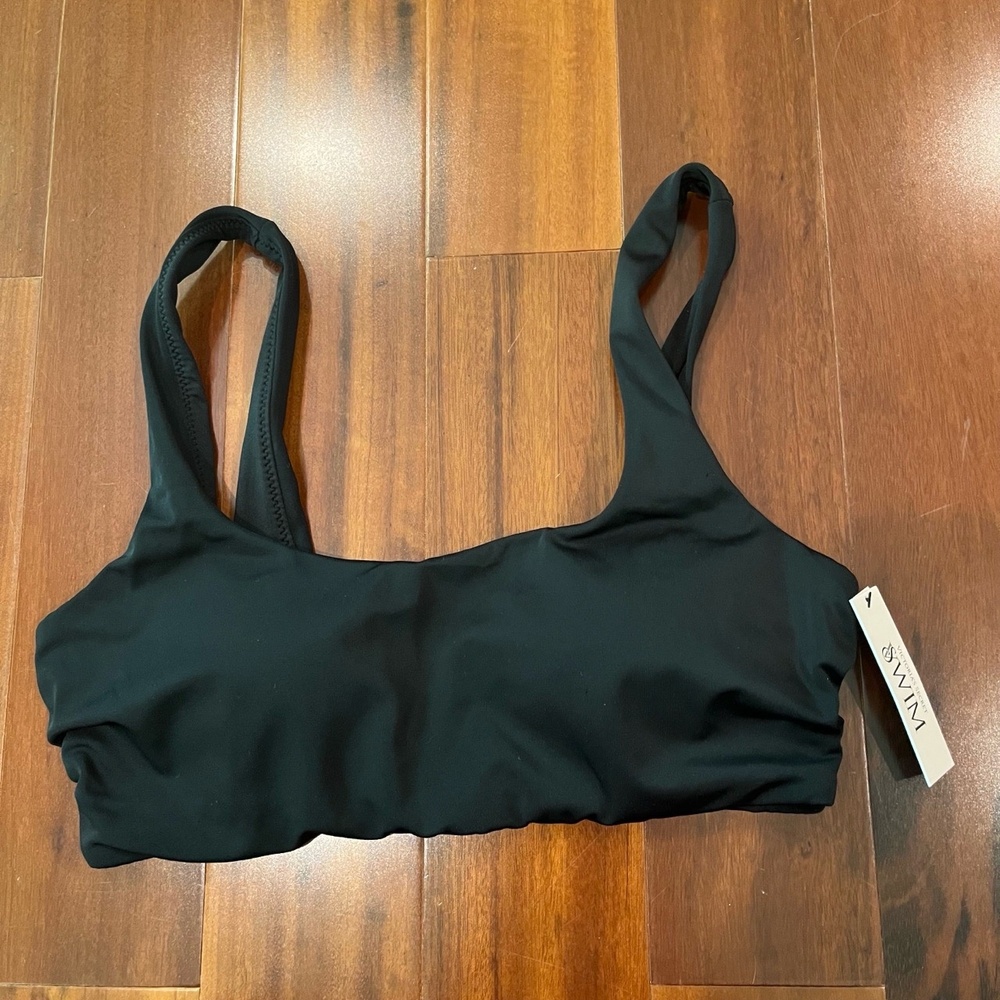 New NWT Victorias Secret Swim Black‎ Bikini Top Scoop Neck Padded Size Small
